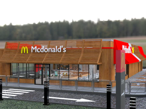 McDonald Restaurant High-Quality 3D Model