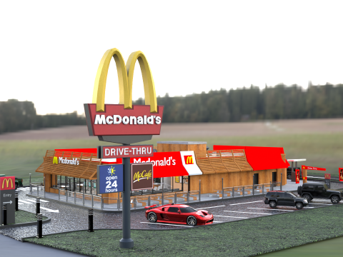 McDonald Restaurant High-Quality Modelo 3D