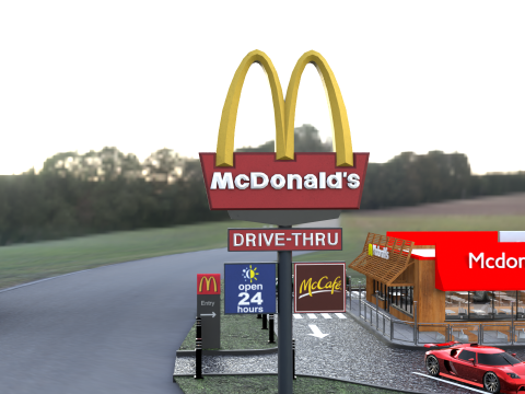 McDonald Restaurant High-Quality Modelo 3D