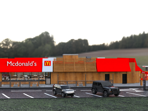McDonald Restaurant High-Quality Modelo 3D