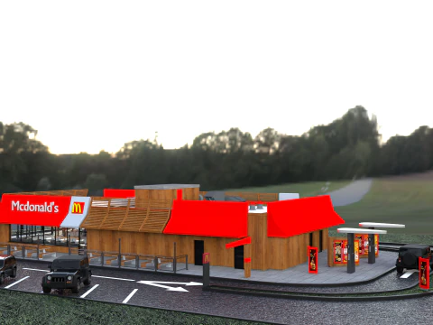 McDonald Restaurant High-Quality 3D Model