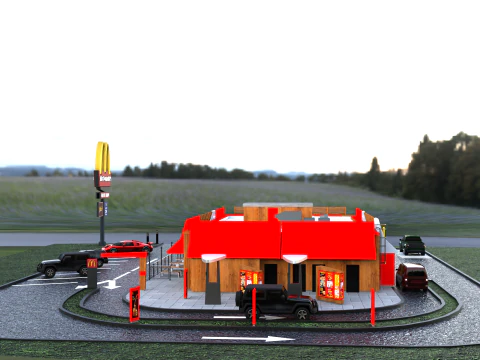 McDonald Restaurant High-Quality 3D Model