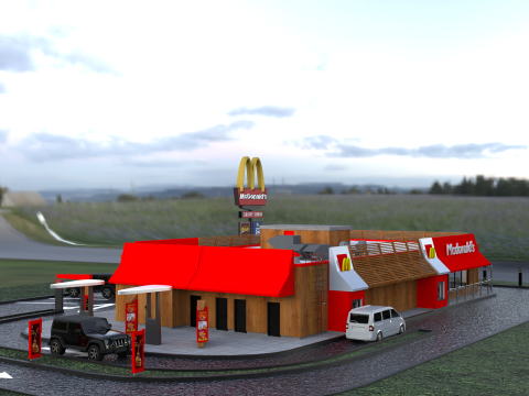 McDonald Restaurant High-Quality Modelo 3D