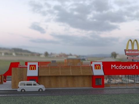 McDonald Restaurant High-Quality Modelo 3D