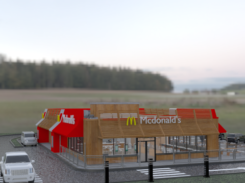 McDonald Restaurant High-Quality Modelo 3D