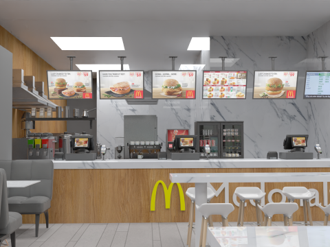 McDonald Restaurant High-Quality Modelo 3D