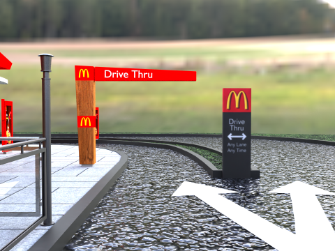 McDonald Restaurant High-Quality Modelo 3D