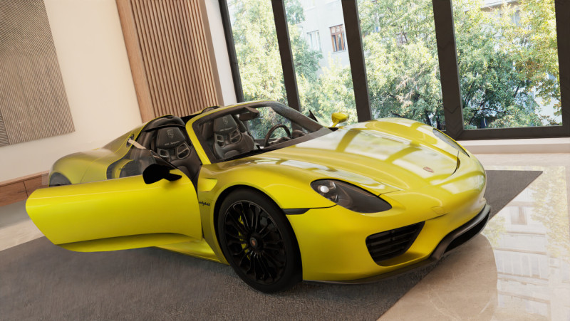 Porsche 918 Spyder with Detachable Roof Modello 3D .c4d .max .obj .3ds .fbx .stl .blend