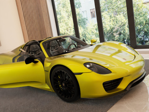 Porsche 918 Spyder with Detachable Roof 3D Model