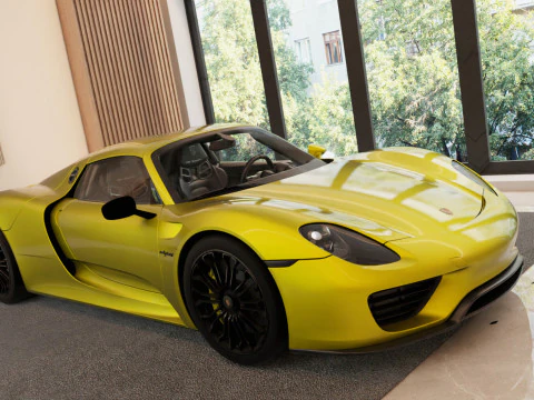 Porsche 918 Spyder with Detachable Roof 3D Model