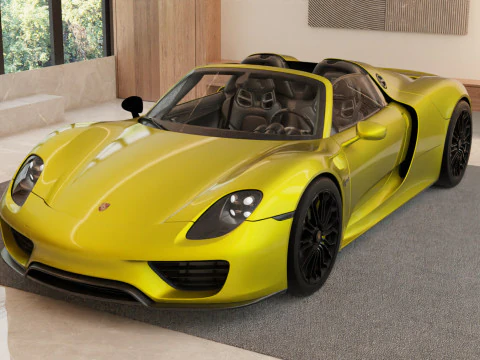 Porsche 918 Spyder with Detachable Roof 3D Model
