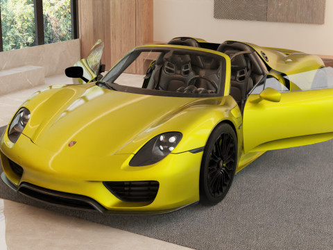 Porsche 918 Spyder with Detachable Roof Modello 3D