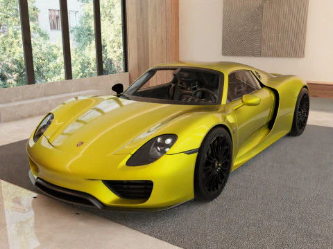 Porsche 918 Spyder with Detachable Roof 3D Model