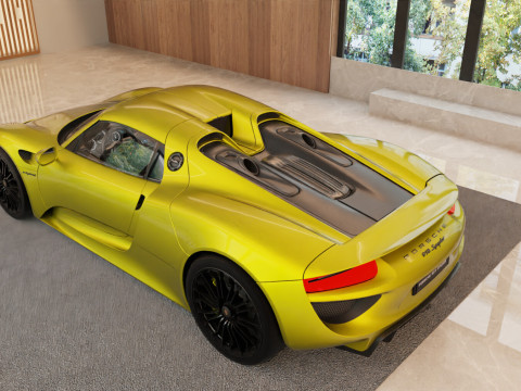 Porsche 918 Spyder with Detachable Roof Modello 3D