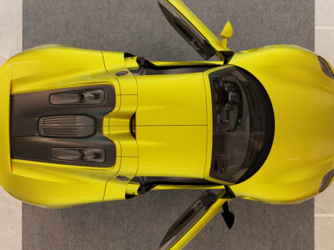 Porsche 918 Spyder with Detachable Roof 3D Model