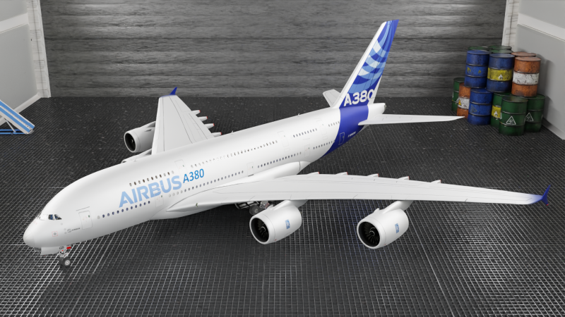 Airbus A380 Ultra Realistic Exterior Full Interior Cabin Cockpit 3D Модель .c4d .max .obj .3ds .fbx .stl .blend