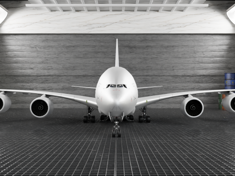 Airbus A380 Ultra Realistic Exterior Full Interior Cabin Cockpit 3D Модель