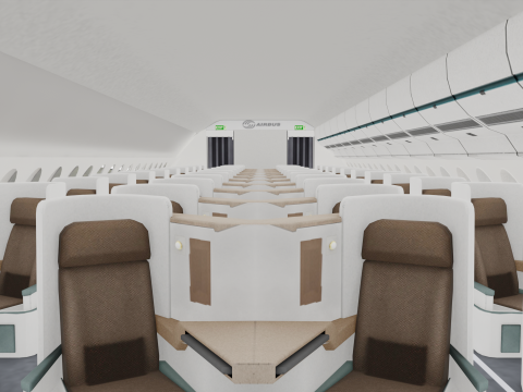 Airbus A380 Ultra Realistic Exterior Full Interior Cabin Cockpit 3D Модель