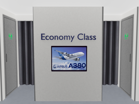 Airbus A380 Ultra Realistic Exterior Full Interior Cabin Cockpit 3D Модель
