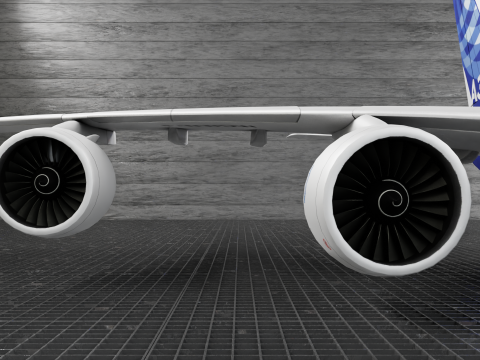 Airbus A380 Ultra Realistic Exterior Full Interior Cabin Cockpit 3D Модель