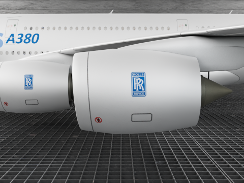 Airbus A380 Ultra Realistic Exterior Full Interior Cabin Cockpit 3D Модель