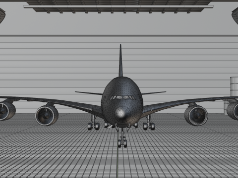 Airbus A380 Ultra Realistic Exterior Full Interior Cabin Cockpit 3D Модель