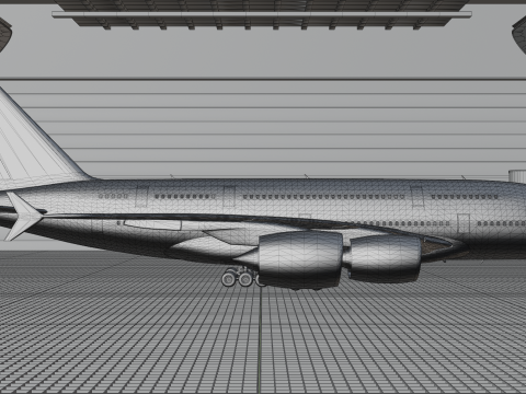 Airbus A380 Ultra Realistic Exterior Full Interior Cabin Cockpit 3D Модель