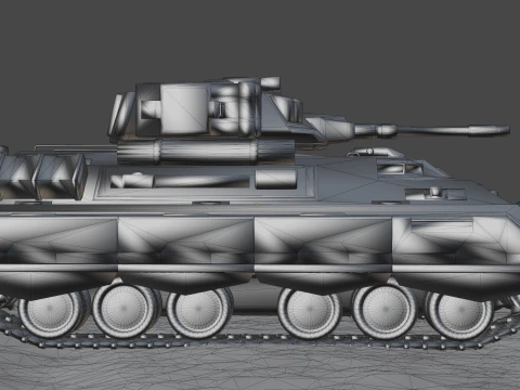 Sci-Fi Battle Tank High-Detail Game-Ready 3D Model