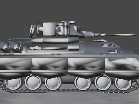 Sci-Fi Battle Tank High-Detail Game-Ready 3D Model