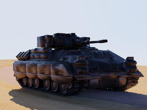 Sci-Fi Battle Tank High-Detail Game-Ready 3D 모델