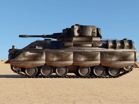 Sci-Fi Battle Tank High-Detail Game-Ready 3D Model
