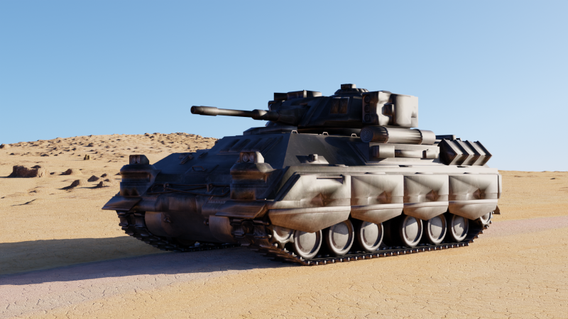 Sci-Fi Battle Tank High-Detail Game-Ready 3D 모델 .c4d .max .obj .3ds .fbx .stl .blend