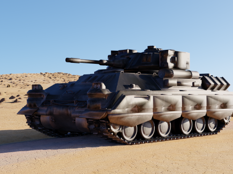 Sci-Fi Battle Tank High-Detail Game-Ready 3D Model