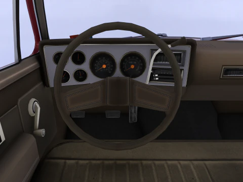 Vintage Fire Truck High Detail 3D Model