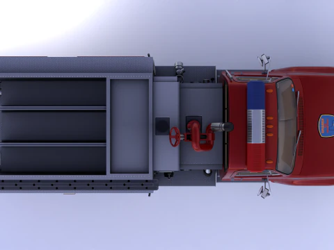 Vintage Fire Truck High Detail 3D Model