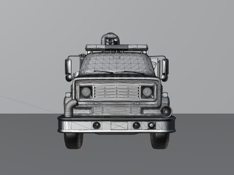 Vintage Fire Truck High Detail 3D Модель