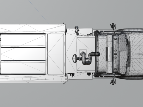 Vintage Fire Truck High Detail 3D Модель
