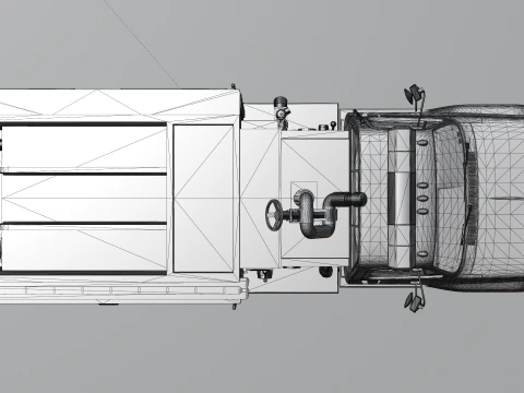Vintage Fire Truck High Detail 3D Model