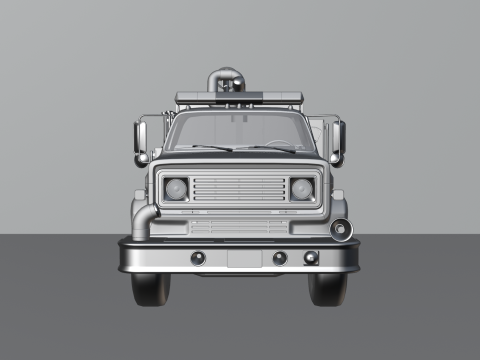 Vintage Fire Truck High Detail 3D Модель