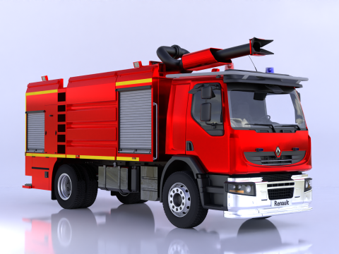 Renault Fire Truck 3D Model
