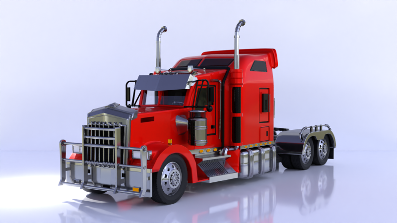 Kenworth W900 High Poly 3D Model .c4d .max .obj .3ds .fbx .stl .blend 