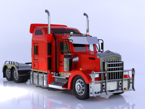 Kenworth W900 High Poly 3D Model
