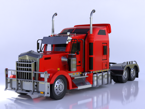 Kenworth W900 High Poly 3D Model