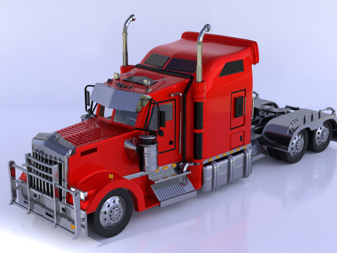 Kenworth W900 High Poly 3D Model