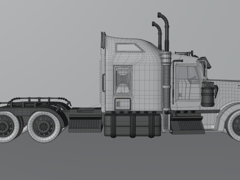 Kenworth W900 High Poly 3D Model