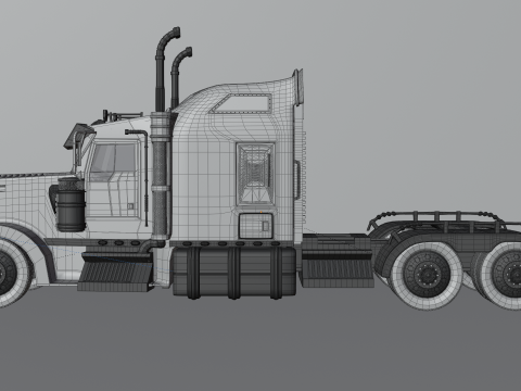 Kenworth W900 High Poly 3D Model