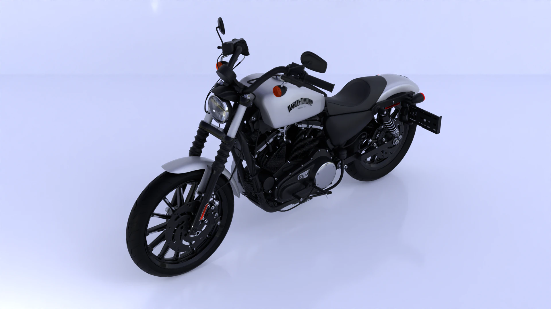 Harley Davidson Iron 883 High-Detail 3D Model .c4d .max .obj .3ds .fbx .stl .blend 