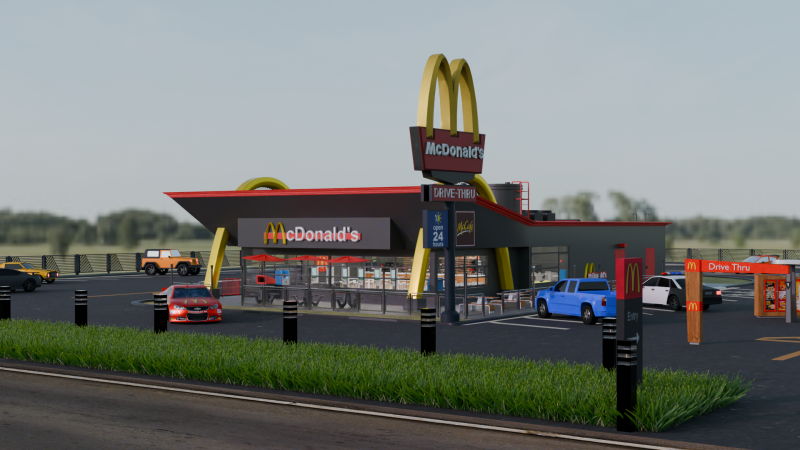 McDonalds Restaurant 3D Model .c4d .max .obj .3ds .fbx .stl .blend