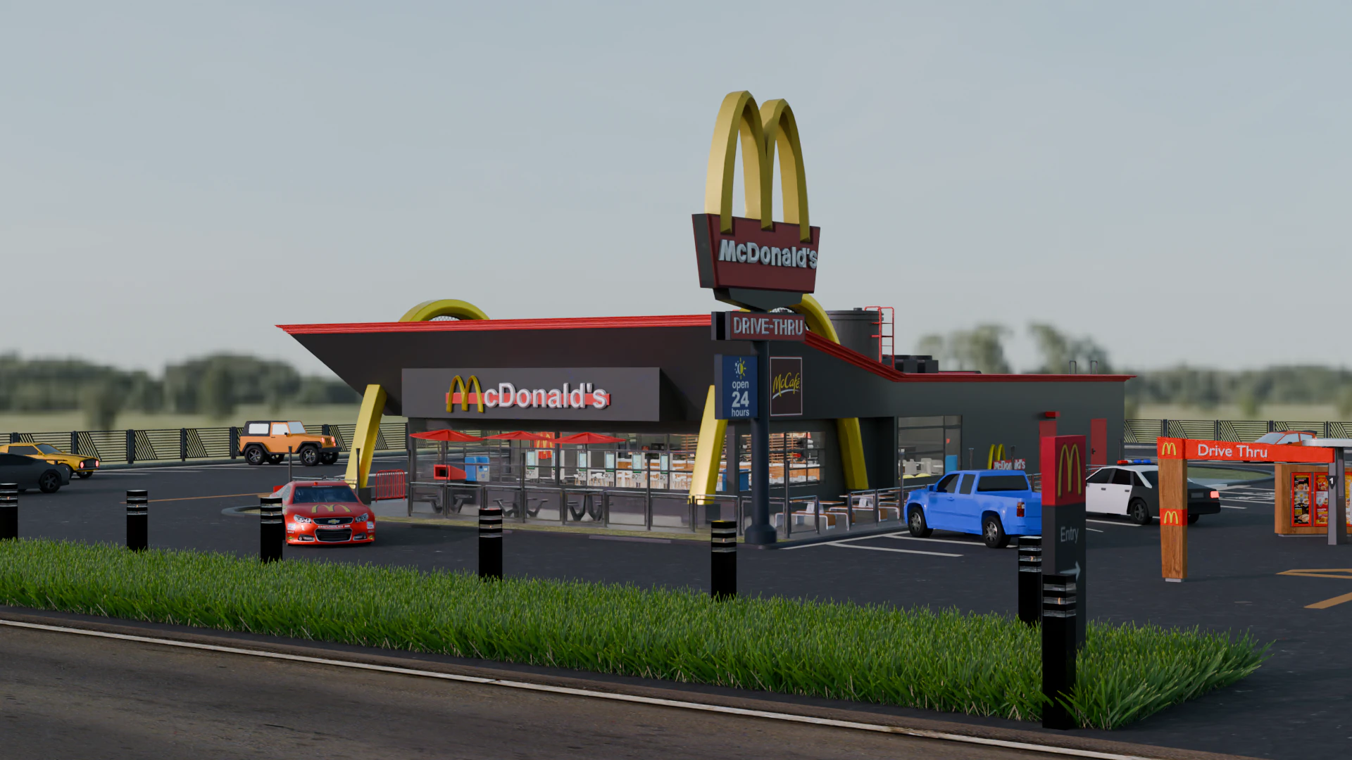 McDonalds Restaurant 3D Model .c4d .max .obj .3ds .fbx .stl .blend 
