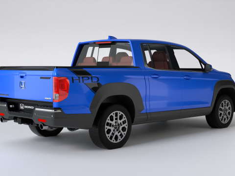 Camioneta pickup realista Honda Ridgeline High Poly Modelo 3D